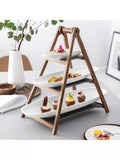 Villeroy & Boch three-tier wooden etagere serving stand, UK version