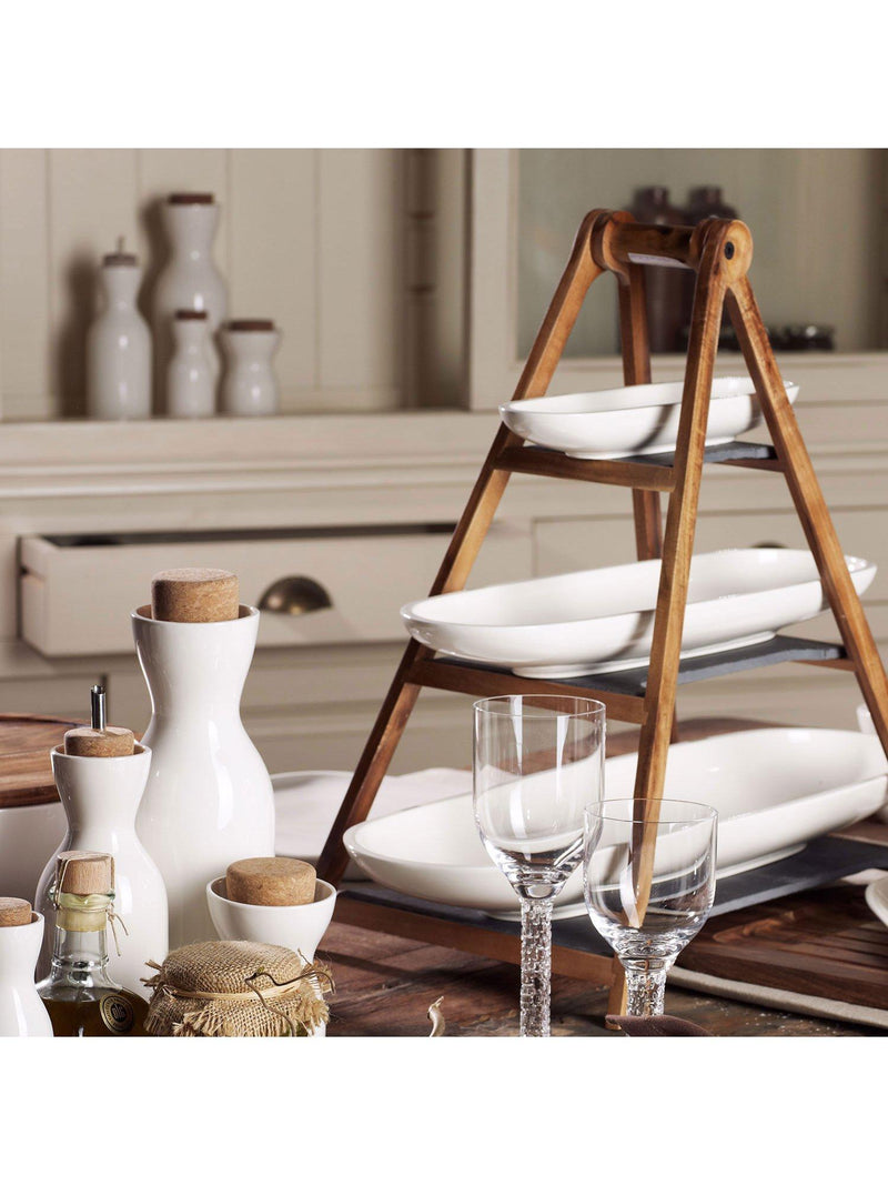 Villeroy & Boch three-tier wooden etagere serving stand, UK version
