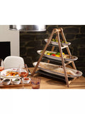 Villeroy & Boch three-tier wooden etagere serving stand, UK version