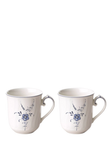 John Lewis Villeroy & Boch Old Luxembourg Porcelain Mug, Set of 2, 260ml, White/Blue- Buy online at McGrocer