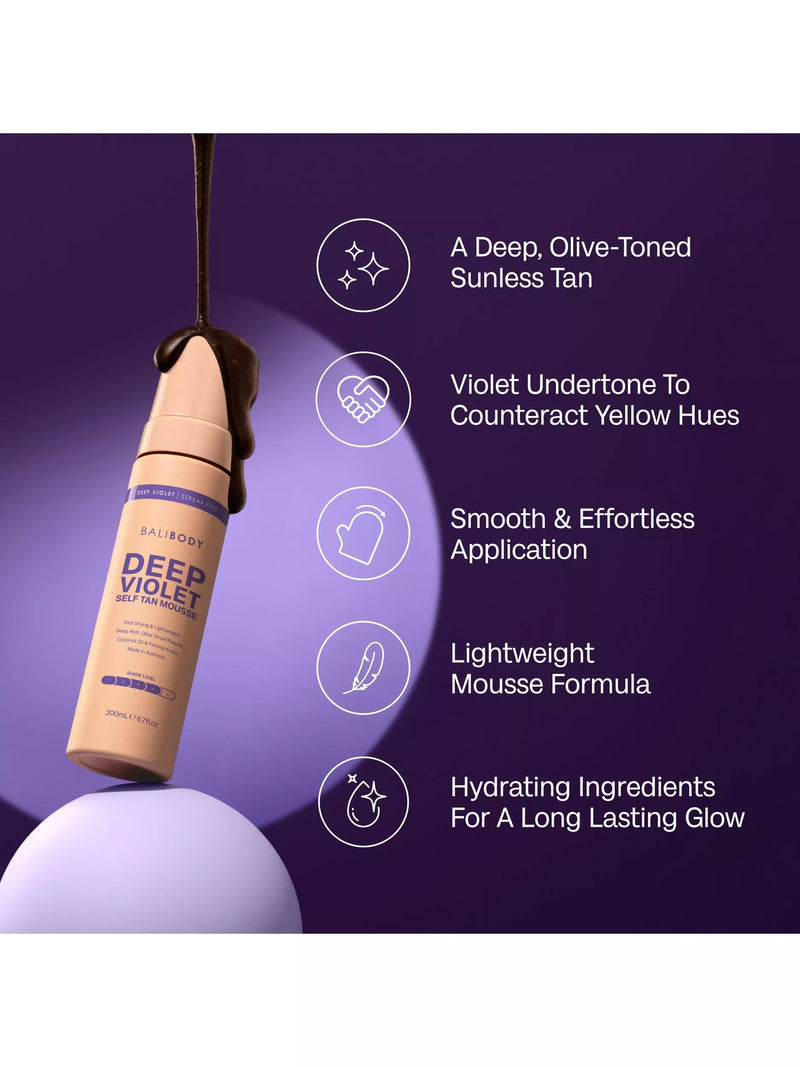 Bali Body self tanning mousse deep violet 200ml - British product