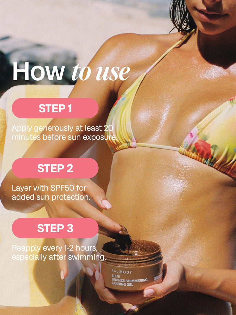 Bali Body shimmering tanning gel SPF 15 150ml - British product