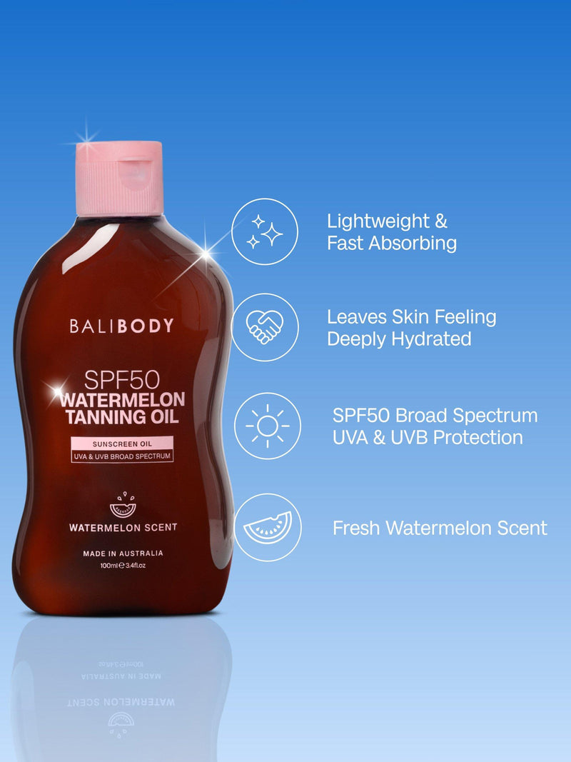 Bali Body watermelon sunscreen oil SPF 50 100ml (British brand)