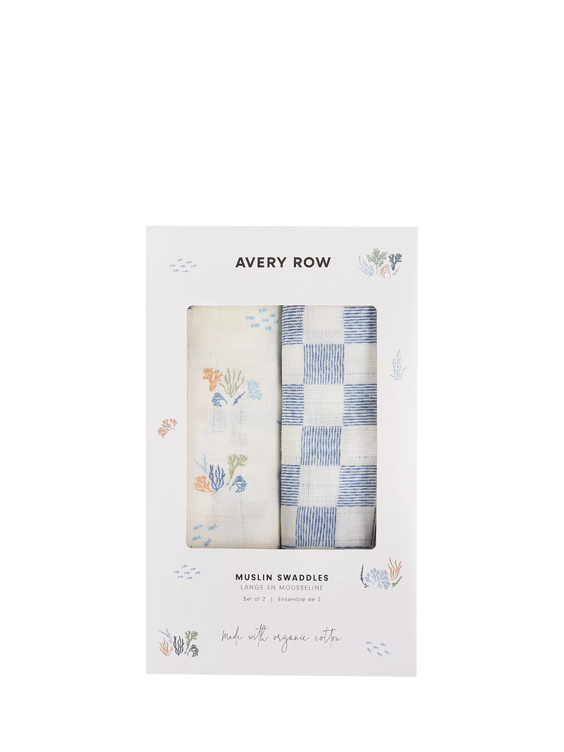 Avery Row muslin swaddle pack of 2 Coastline Waves - British product