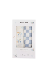 John Lewis Avery Row Muslin Cotton Swaddle Pack of 2, Coastline/Waves- Buy online at McGrocer