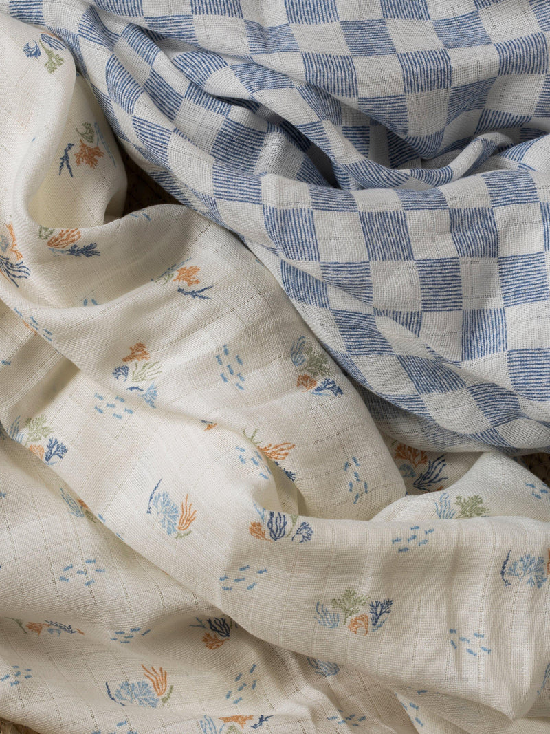 Avery Row muslin swaddle pack of 2 Coastline Waves - British product