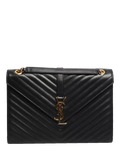 Saint Laurent pre-loved leather envelope bag with gold hardware (British brand)