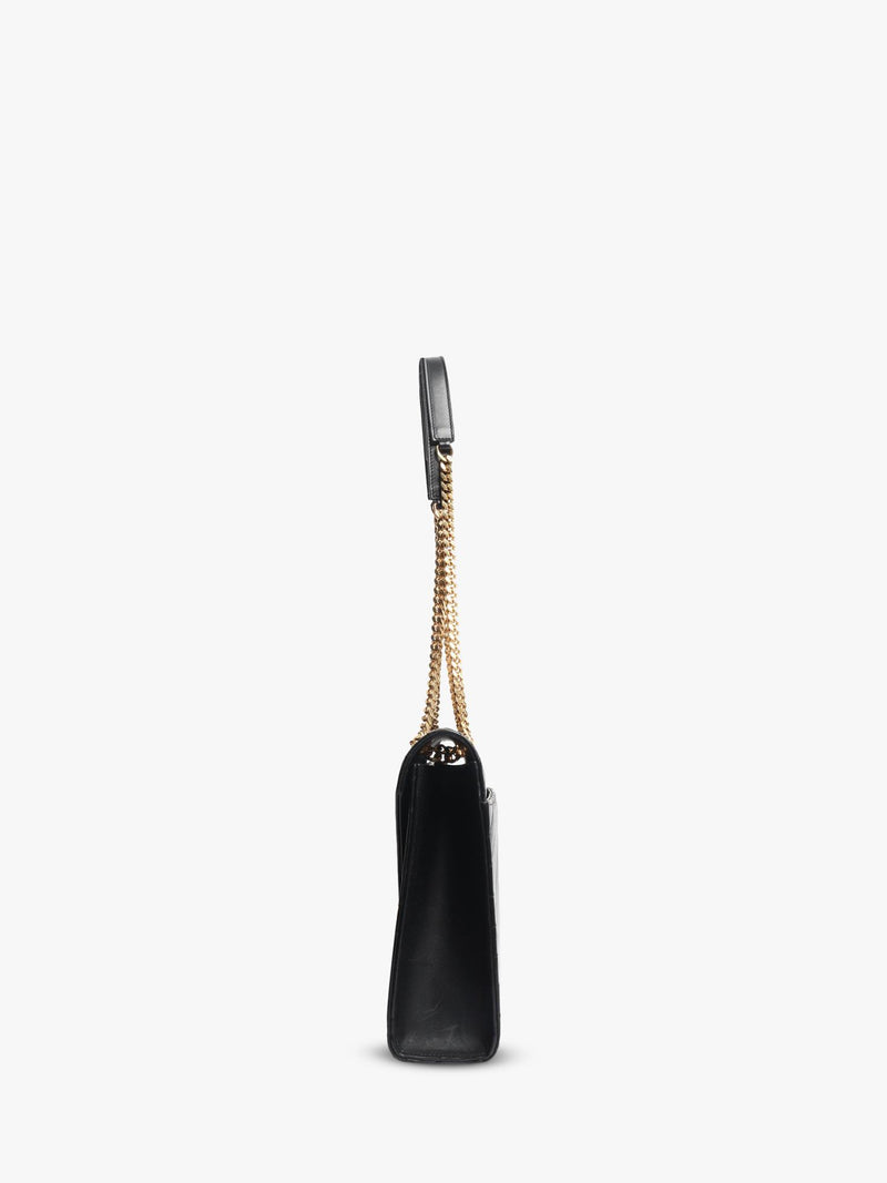 Saint Laurent pre-loved leather envelope bag with gold hardware (British brand)