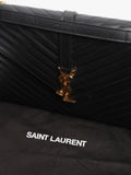 Saint Laurent pre-loved leather envelope bag with gold hardware (British brand)
