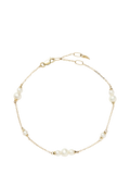 Missoma 14ct yellow gold pearl chain bracelet 21.5cm, UK version