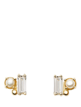 John Lewis Missoma 14ct Yellow Gold Diamond Pearl Stud Earrings- Buy online at McGrocer