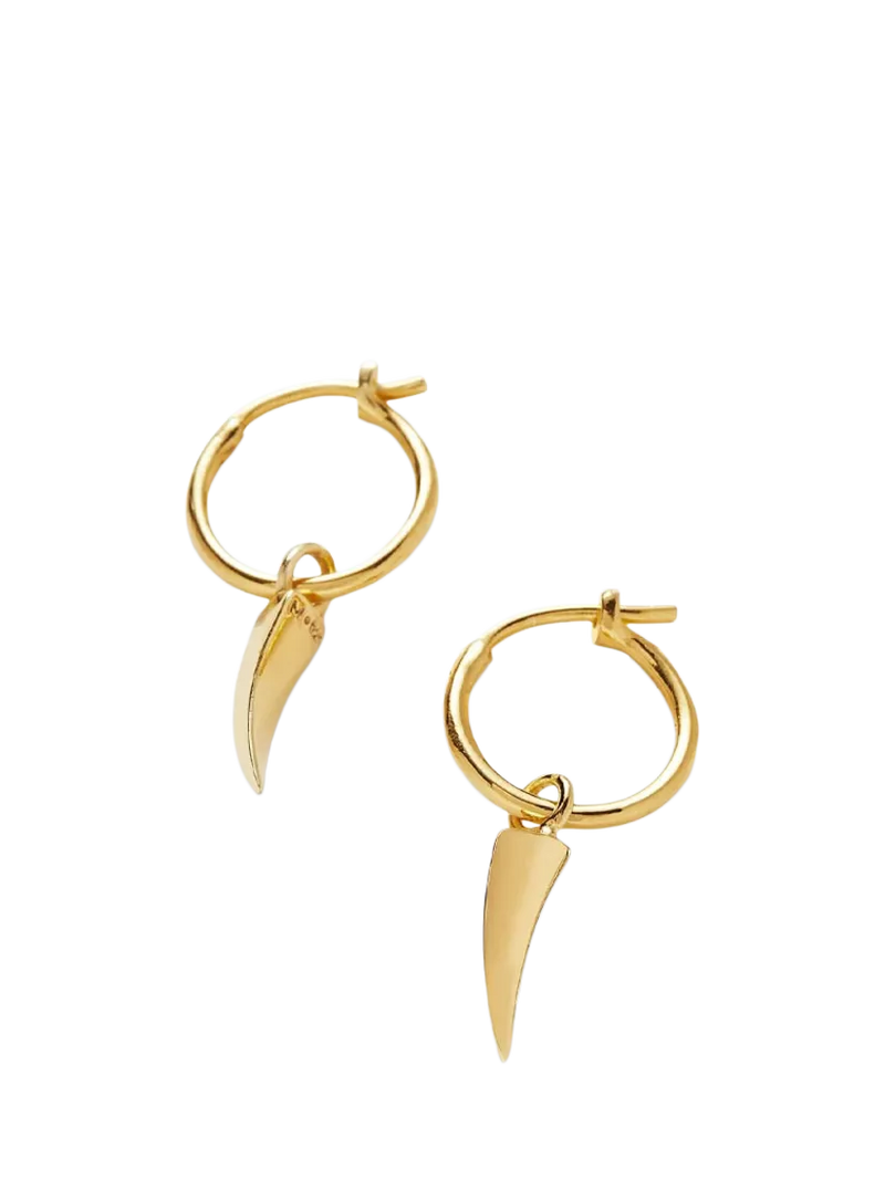 Missoma gold hoop earrings with claw charms - British product