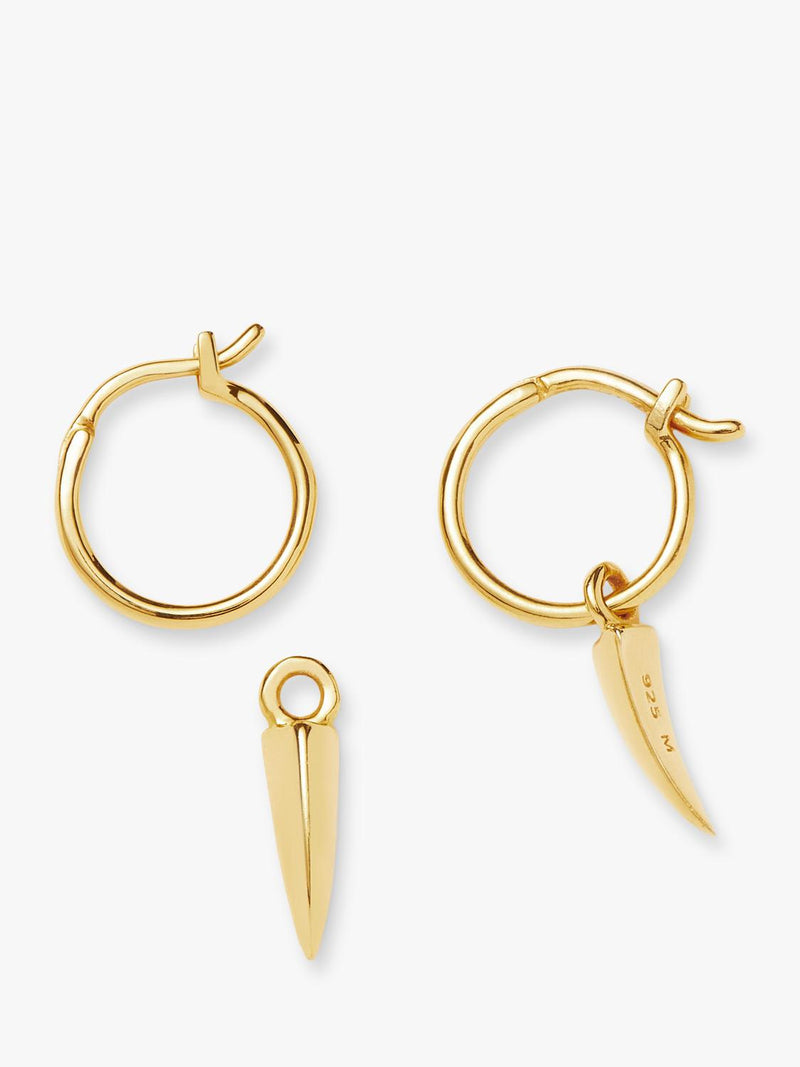 Missoma gold hoop earrings with claw charms - British product