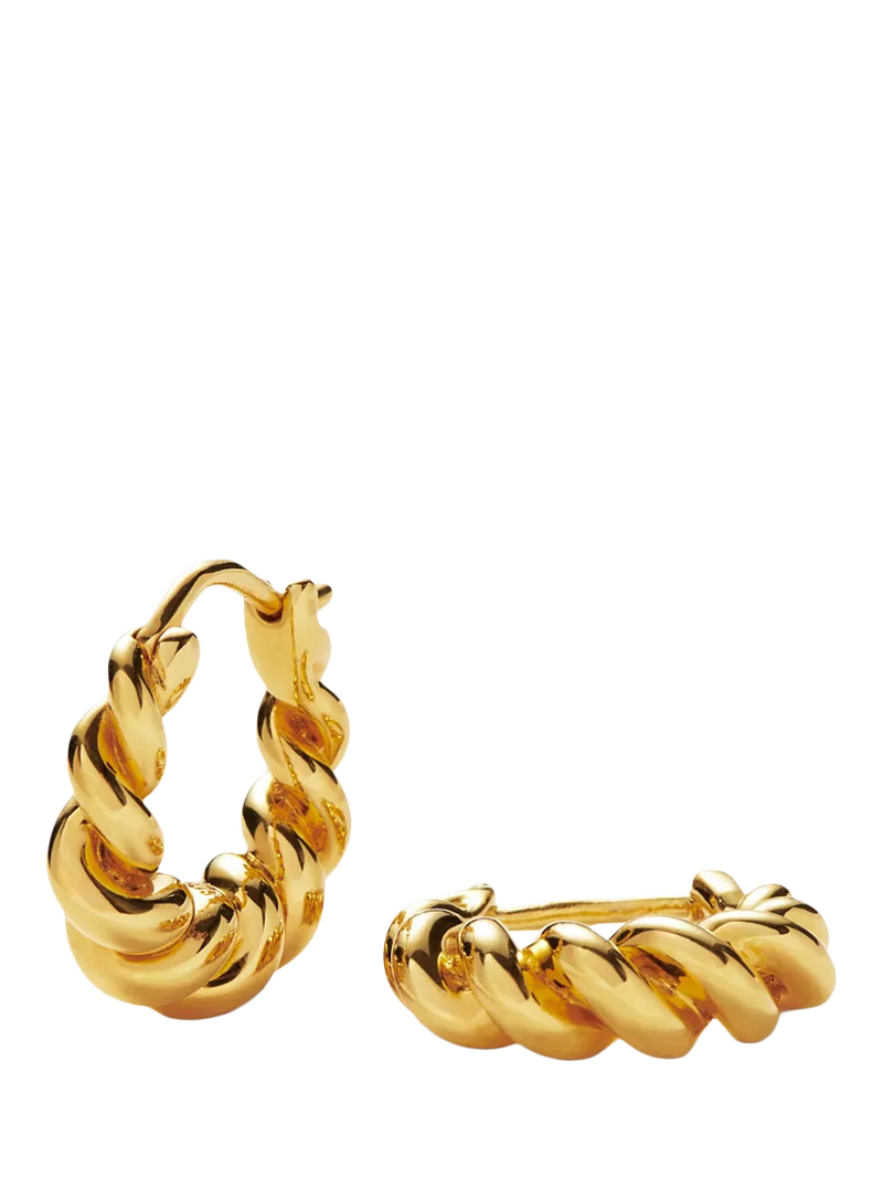 Missoma textured rope hoop earrings in gold (British brand)