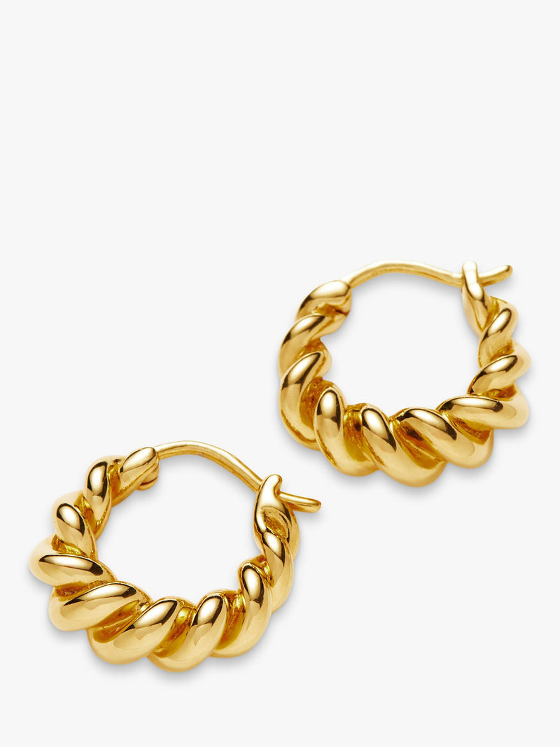 Missoma textured rope hoop earrings in gold (British brand)
