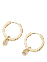 John Lewis Missoma 14ct Yellow Gold Diamond Huggie Hoop Earrings- Buy online at McGrocer