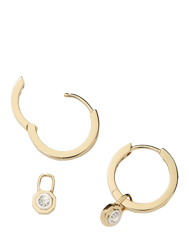 Missoma 14ct gold huggie hoop earrings, imported from the UK
