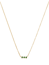 John Lewis Missoma Emerald Solitaire Trio Necklace, Gold, 45cm- Buy online at McGrocer
