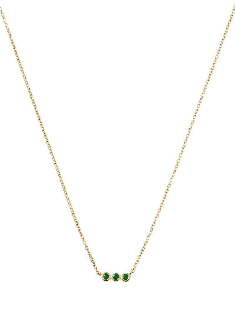 Missoma emerald solitaire trio necklace gold 45cm - British product