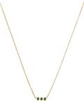 Missoma emerald solitaire trio necklace gold 45cm - British product