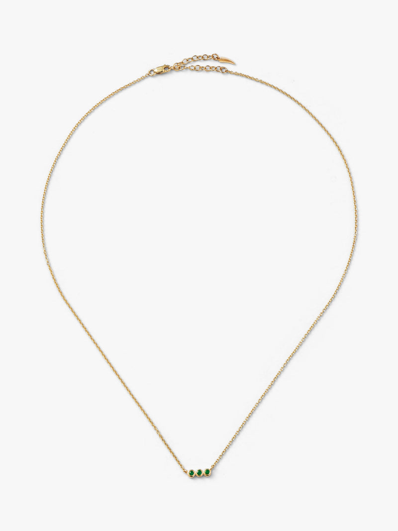 Missoma emerald solitaire trio necklace gold 45cm - British product