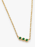 Missoma emerald solitaire trio necklace gold 45cm - British product