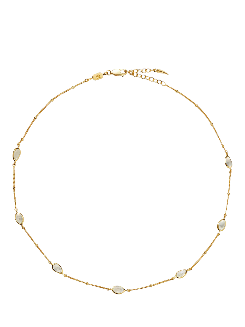 Missoma moonstone charm necklace gold plated vermeil, imported from the UK