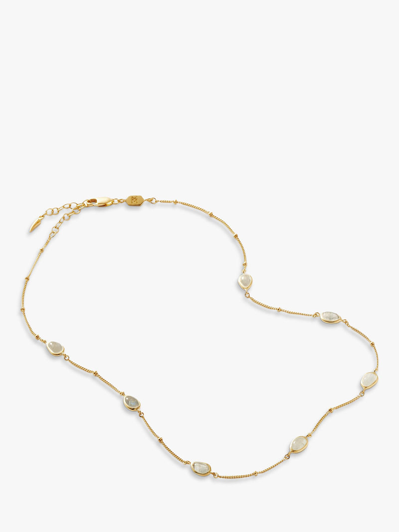 Missoma moonstone charm necklace gold plated vermeil, imported from the UK