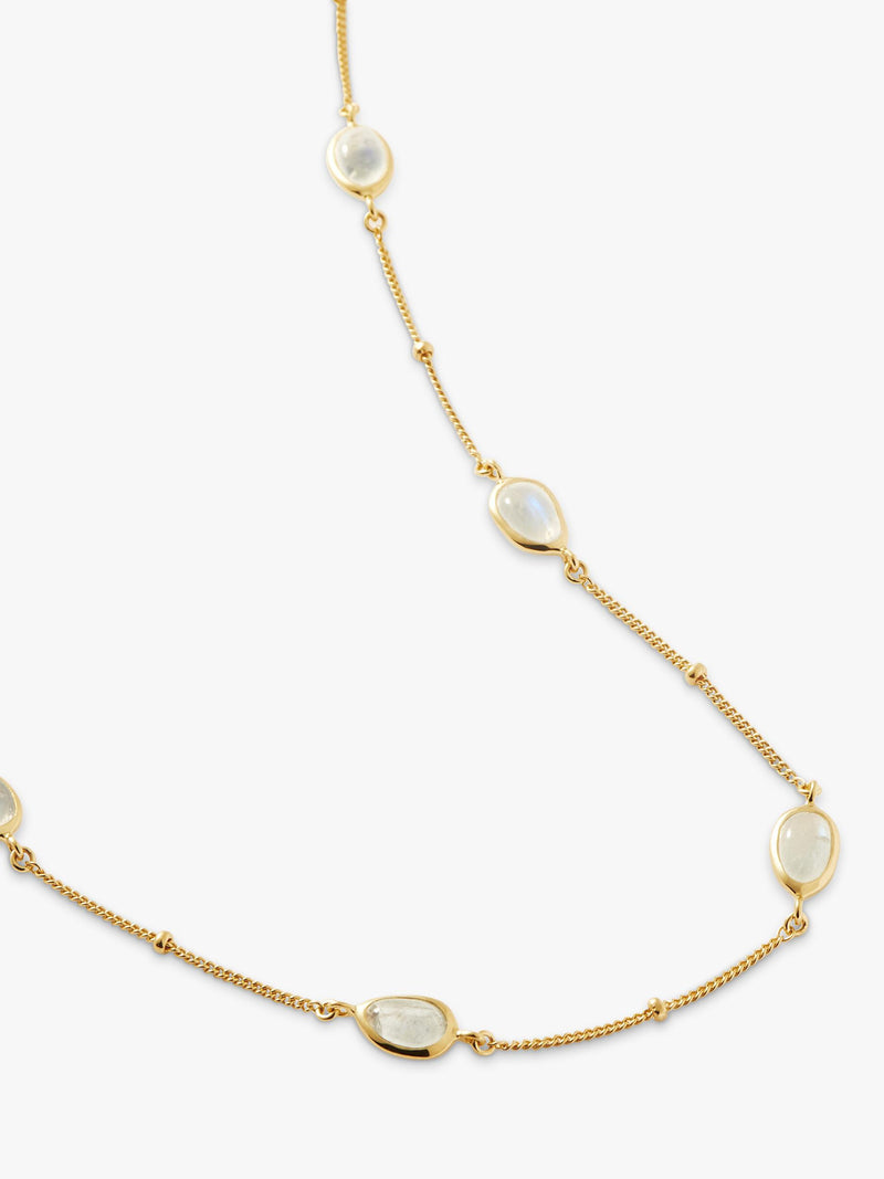 Missoma moonstone charm necklace gold plated vermeil, imported from the UK