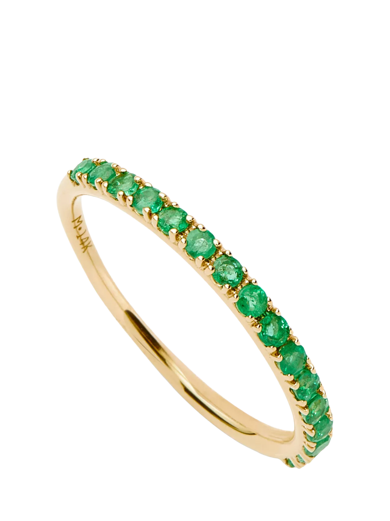 Missoma half eternity emerald ring 14ct yellow gold (British brand)