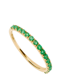 Missoma half eternity emerald ring 14ct yellow gold (British brand)