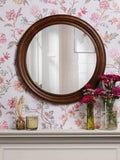 Laura Ashley round wall mirror 60cm dark stain, imported from the UK