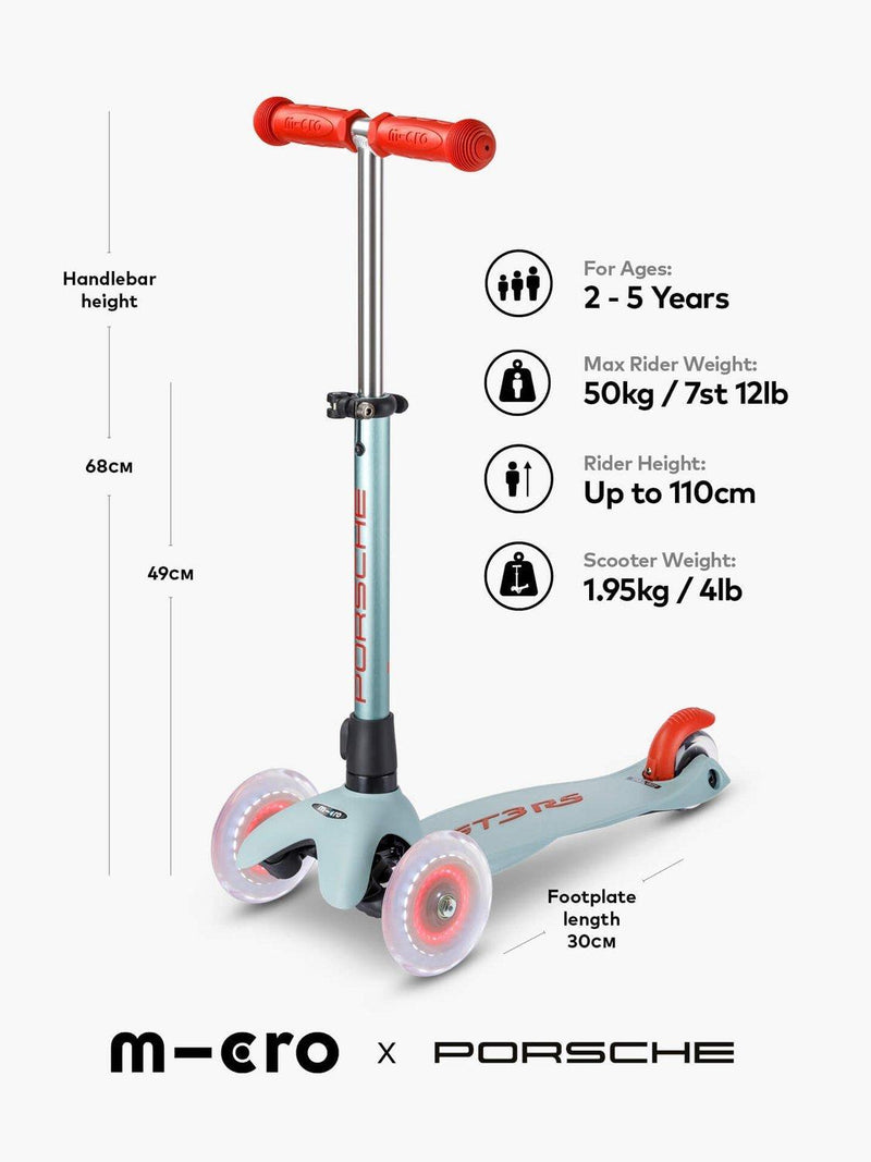 Micro Scooters Mini Deluxe LED scooter Porsche Edition (British brand)