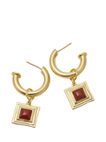 Daisy London jasper drop earrings in gold plated - British product
