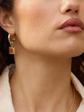 Daisy London jasper drop earrings in gold plated - British product