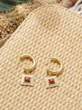 Daisy London jasper drop earrings in gold plated - British product