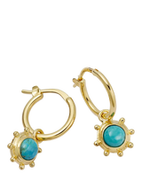 John Lewis Daisy London 18ct Gold Plated Turquoise Healing Hoop Earrings, Gold- Buy online at McGrocer