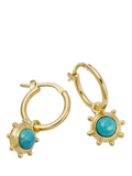 Daisy London gold plated turquoise hoop earrings, UK version
