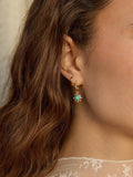 Daisy London gold plated turquoise hoop earrings, UK version