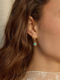 Daisy London gold plated turquoise hoop earrings, UK version