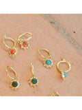 Daisy London gold plated turquoise hoop earrings, UK version