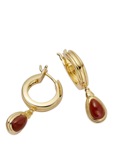 John Lewis Daisy London 18ct Gold Plated Red Jasper Hoop Earrings- Buy online at McGrocer
