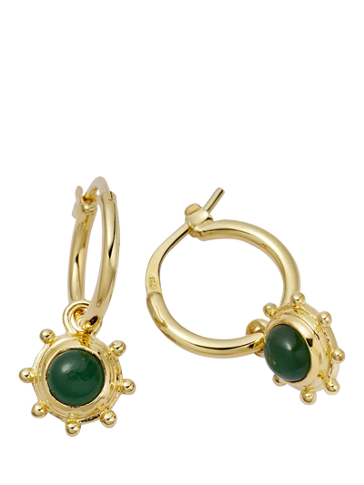 John Lewis Daisy London 18ct Gold Plated Aventurine Healing Hoop Earrings- Buy online at McGrocer