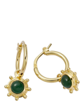 Daisy London aventurine hoop earrings 18ct gold plated - British product