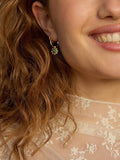 Daisy London aventurine hoop earrings 18ct gold plated - British product