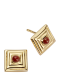 Daisy London 18ct gold plated agate stud earrings 9.3mm (British brand)