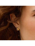 Daisy London 18ct gold plated agate stud earrings 9.3mm (British brand)