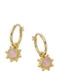 Daisy London rose quartz hoop earrings, imported from the UK