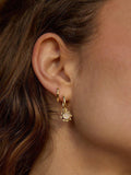 Daisy London rose quartz hoop earrings, imported from the UK