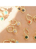 Daisy London rose quartz hoop earrings, imported from the UK
